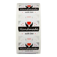

UU Gift 100/300/500Pieces of Handmade Stickers for Kids Reward Cute Face Handmade Party Handmade with Love DIY Stickers