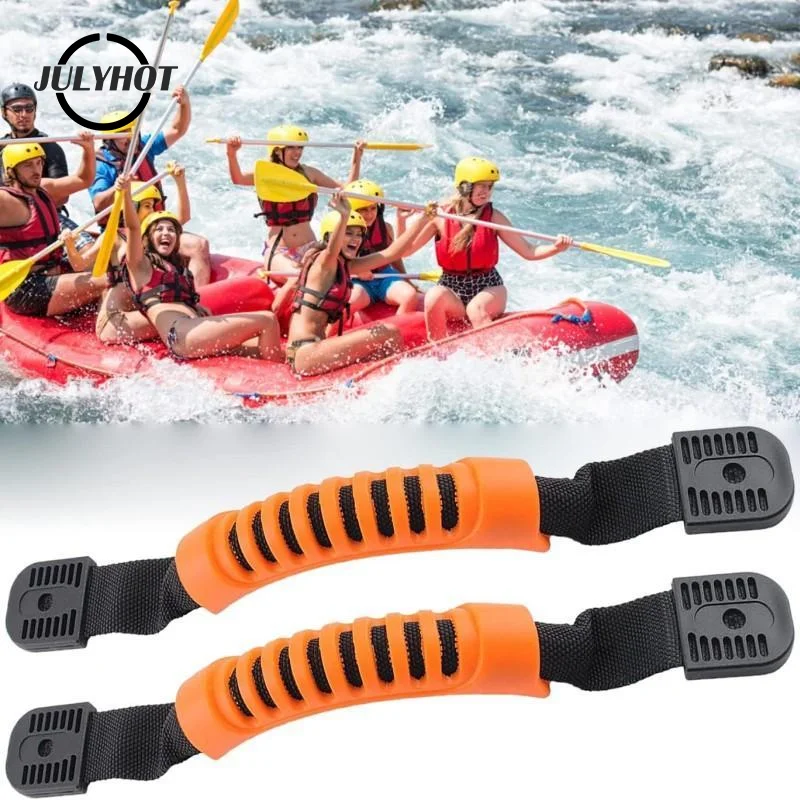 Maniglie per il trasporto del kayak con impugnatura antiscivolo, cinghia in nylon resistente per canoa, gommone, barca, con viti di montaggio e rondelle - immagine 5