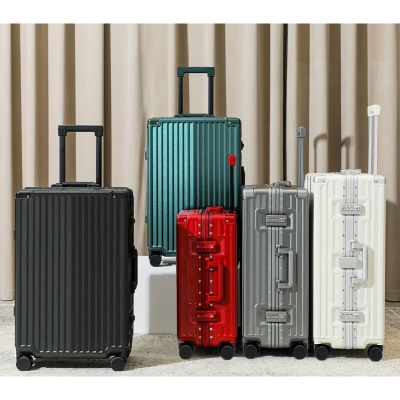 With cupholder Rolling Luggage Travel Cabin Suitcase 28Inch Aluminium Frame Female Men Durable Password Boarding Travel Products