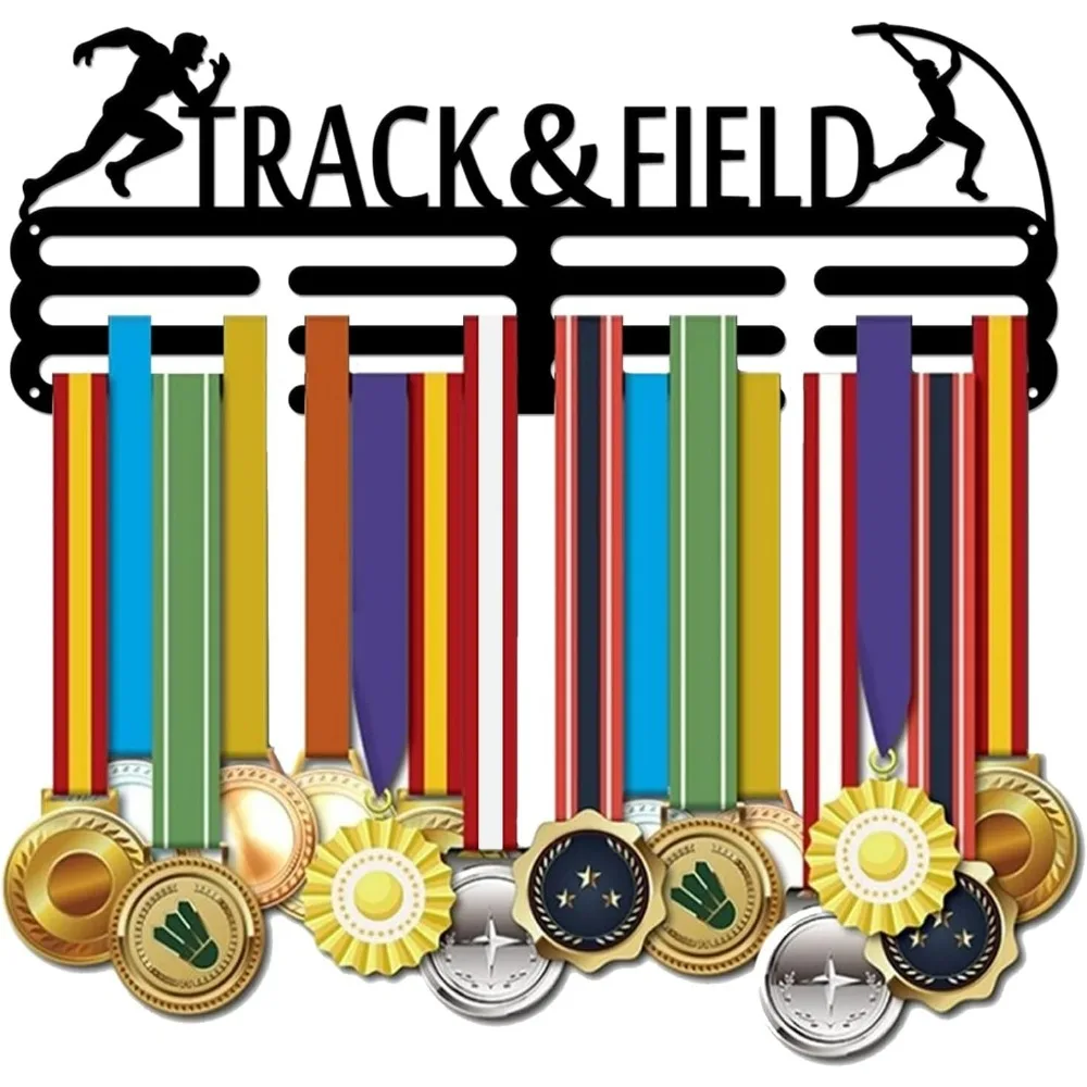 Male Track and Field Medal Hanger Display for 60+ Medals