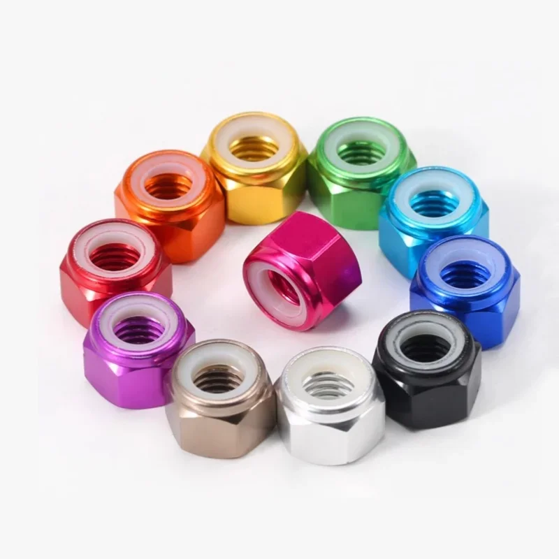 Hex Auto-Lock Noci 10 Pezzi 4 Dado Di Bloccaggio In Alluinio CNC Dado