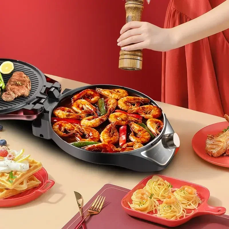 Adjustable temperature electric cake pan household double-sided heating deepening automatic power off multifunctional fully220V 5