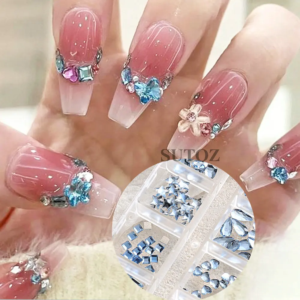 Nail Art Rhinestones 3D Shiny Crystal Nail Charms Gems Luxury Alloy Nail  Art Accessories Set DIY Jewel Design Nail Decorations - AliExpress