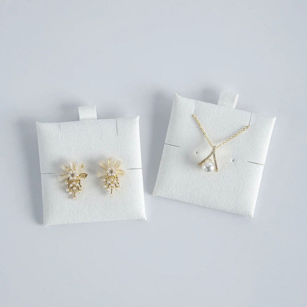 Earrings Cards Microfiber Suedette Jewelry Packaging Display Pads Earring Necklace Jewellery Insert Cards Pad Can Personalised