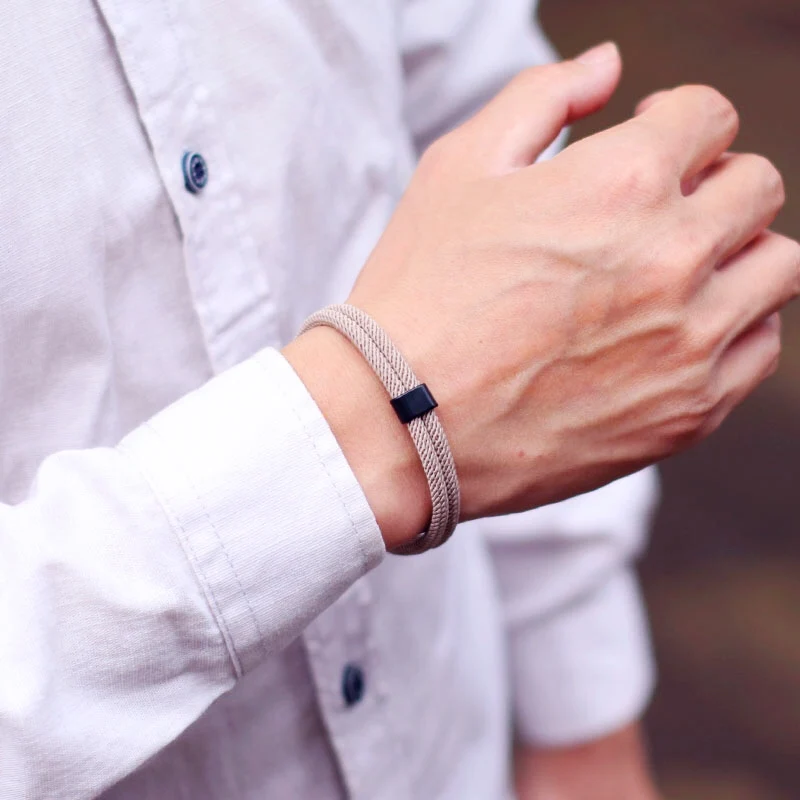 Mens Stainless Steel Magnet Buckle Nautical Bracelet