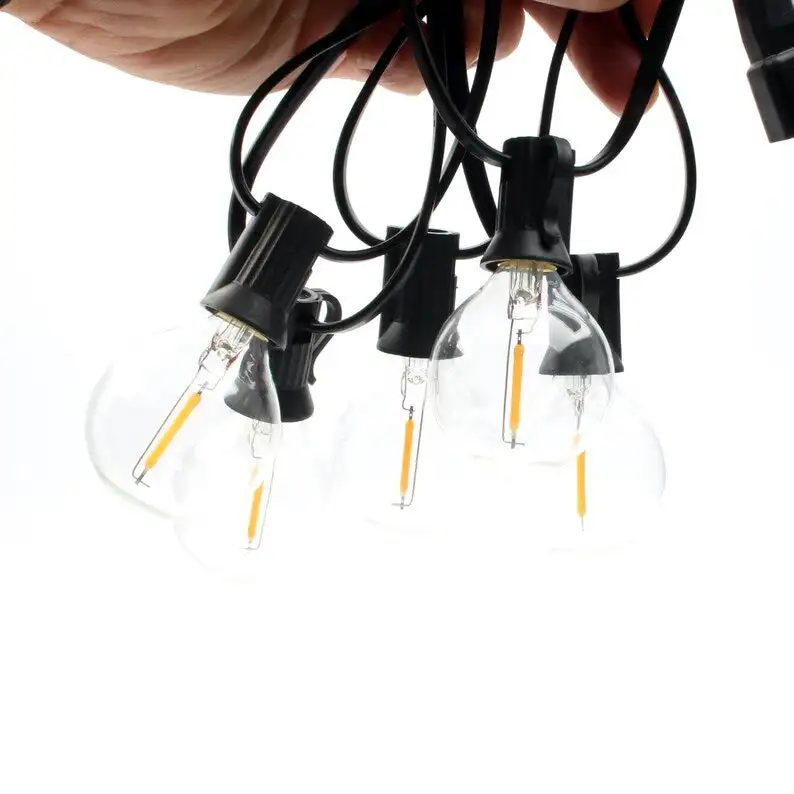 7.6 Meter 25FT with 27 LED Shatterproof Bulbs, Weatherproof Hanging LED Lights for Backyard Bistro Pergola Party Decor, 2700K
