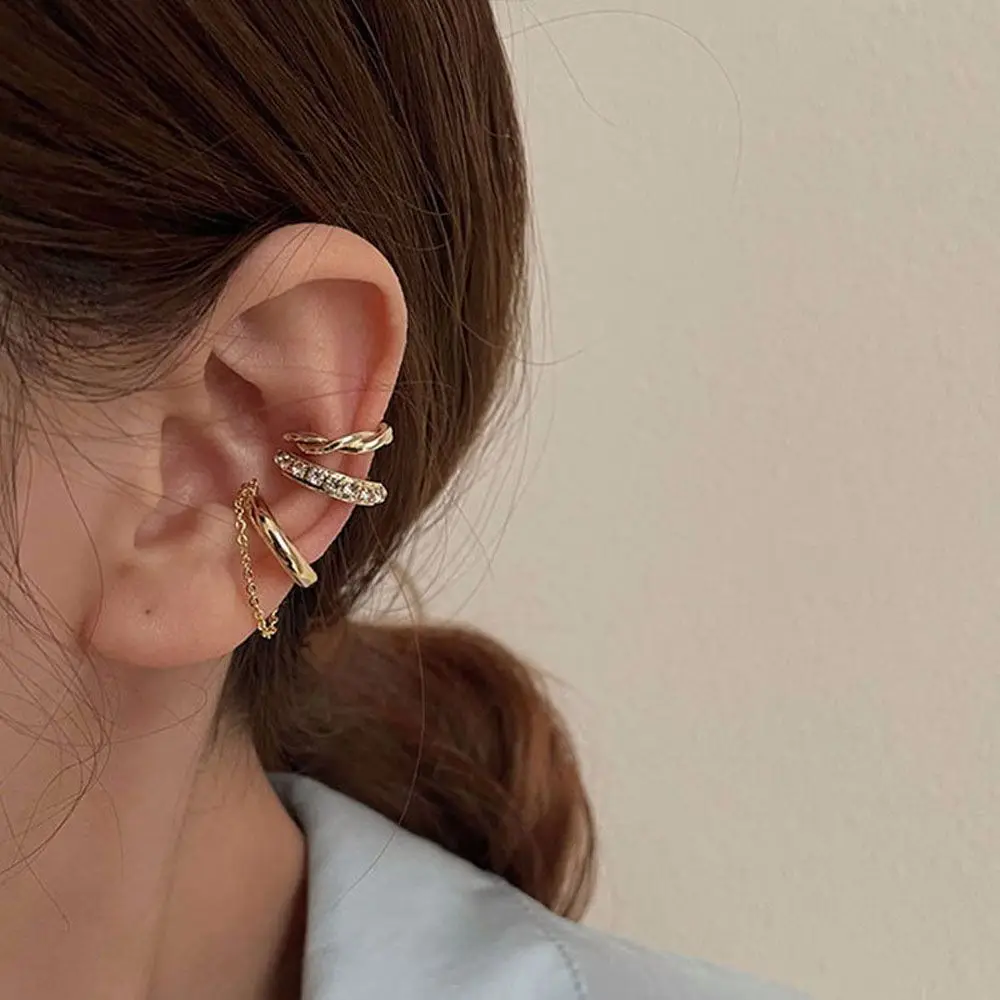 

Without Ear Hole Chic Alloy Ear Cuff Fashion Jewelry Chain Ear Bone Clip Cartilage Stud Earring Ear Clip