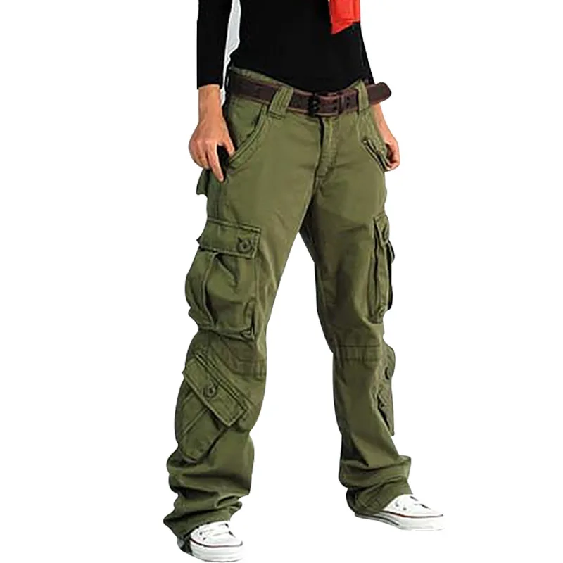 Womens Baggy Cargo Pants Multi Pockets Loose Straight Sports Casual Workwear Trousers Female Plus Size Tactical Pants casual pants