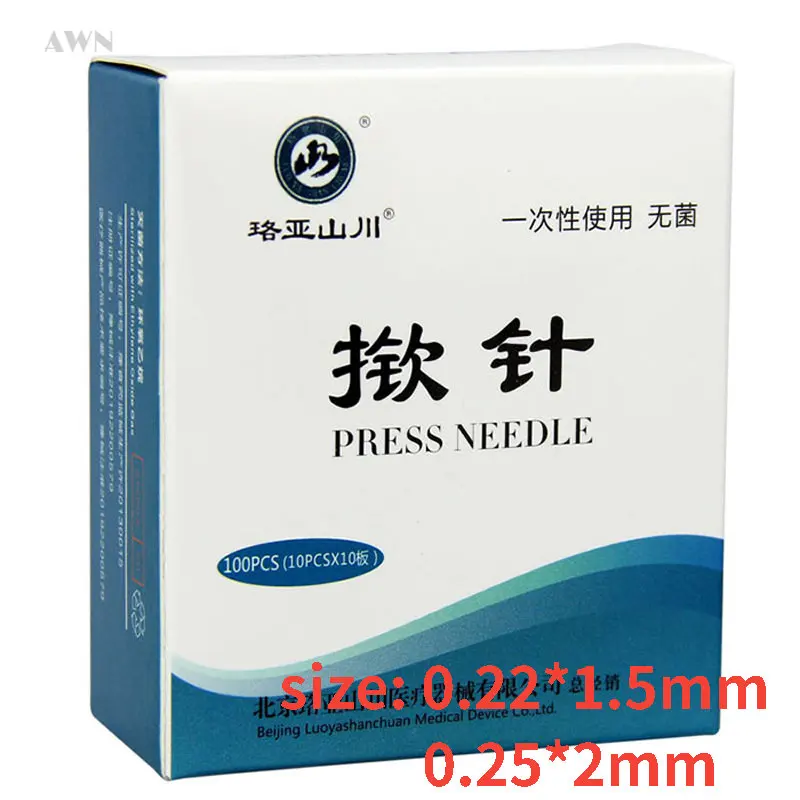 Disposable acupuncture needle 100pcs multiple size painless acupuncture massage patch ear press needle auricular vaccaria awn needle