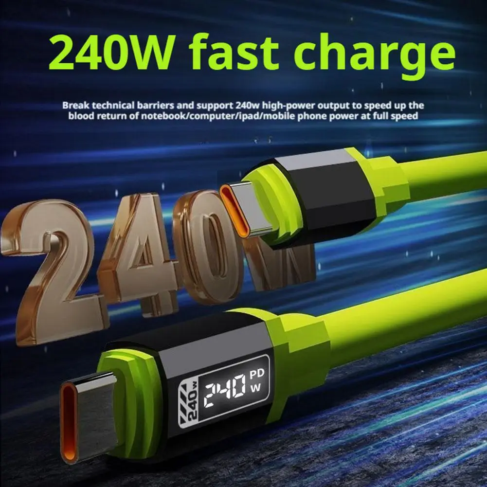 รูปสินค้า สายชาร์จเร็ว 240W USB Type-C ชาร์จได้ทุกแบรนด์