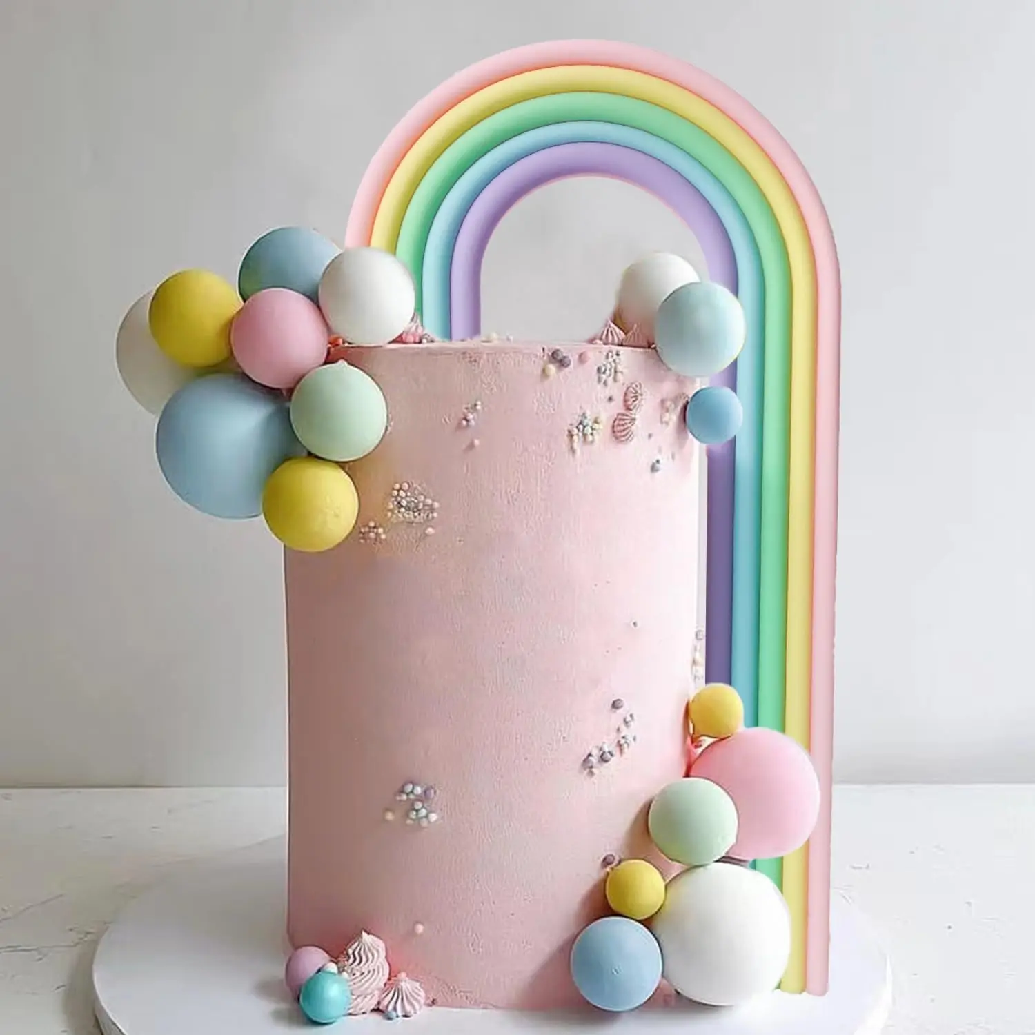 12 Colors Rainbow Cake Topper Decoration Blue Pink Purple