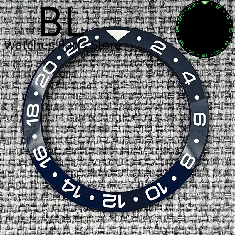 Ceramic Multi-Color GMT Watch Bezel with Green Luminous