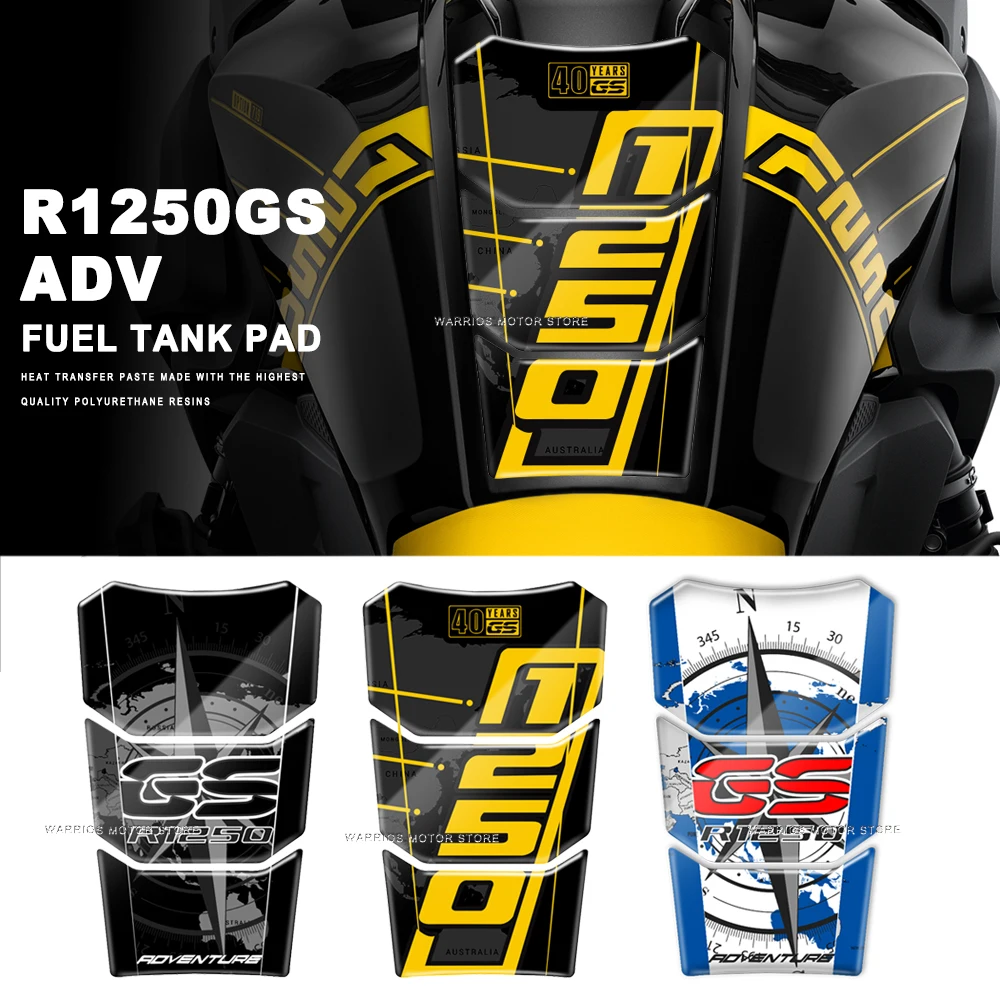 

For BMW Motorrad R1250GS Adventure 2019-2022 Motorcycle 3D Gel Fuel Tank Protector Cover Decal Sticker 40 Years GS