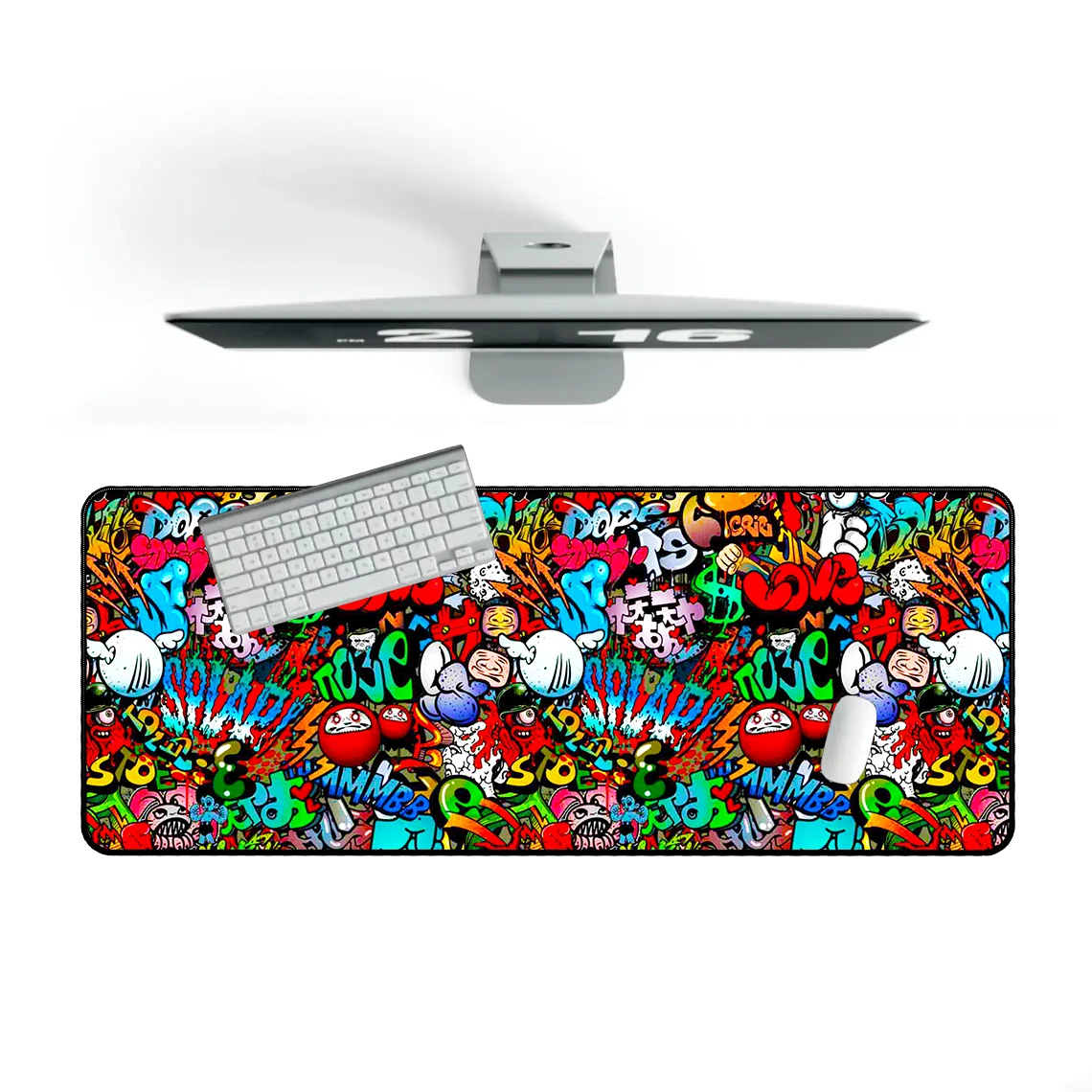 Große Maus Graffiti Kunst Gaming Mousepad Computer Gummi Gamer Mause PC Schreibtisch Matte Tastatur Pad Teppich_voghion.com