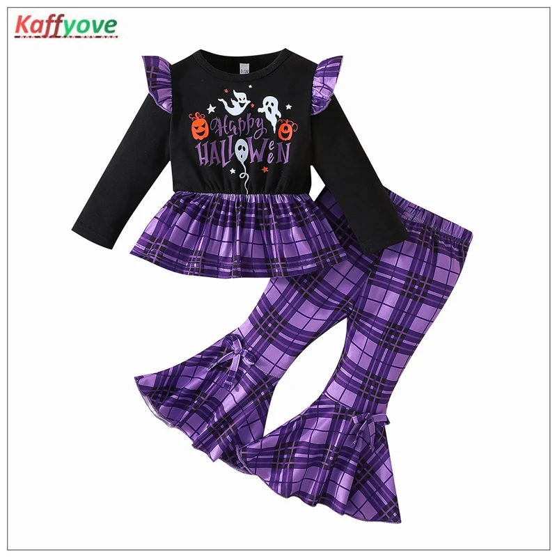 

Kids Halloween Clothing Suit Violet Happy Halloween's Princess Pagenat Hall Gown Party Baby For 1-4 Years Autumn Winter Outfits