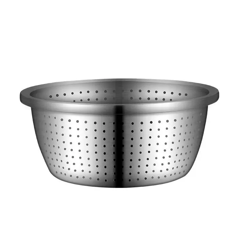 Cuenco de acero inoxidable 304 para verduras, cuencos para mezclar huevos, colador de arroz, cesta de drenaje, cuenco para sopa, colador, utensilios de cocina y almacenamiento