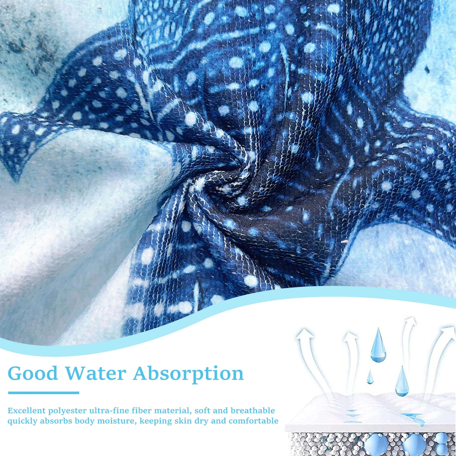 Hooded Towel Polyester Soft Hooded Changing Robe Quick Dry Cover Up Changing Towel Swim Robe Poncho for Men Women Beach Travel