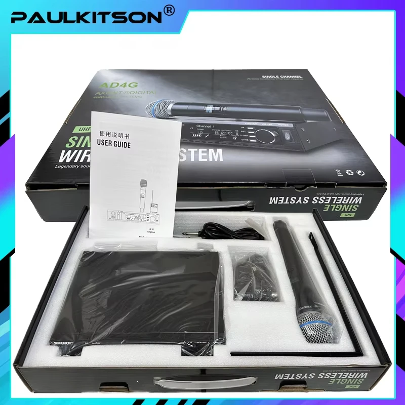 Wireless Microphone Paulkitson Professional Single Channel AD4G Microphone With Monitoring Microphone Ksm11uhf Wireless System Karaoke