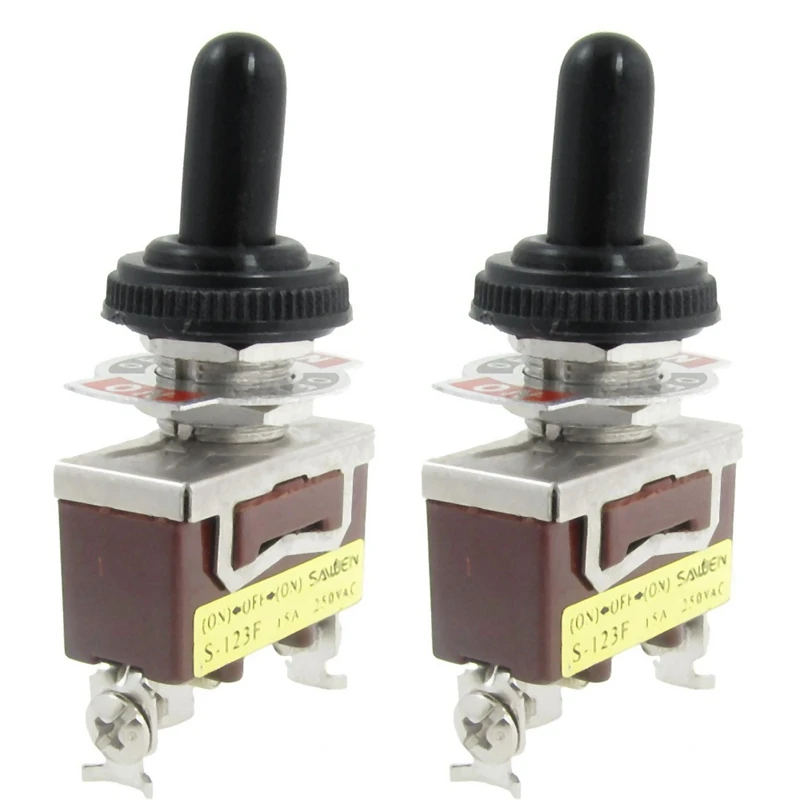 

2X AC 250V 15A Momentary SPDT Toggle Switch With Waterproof Boot