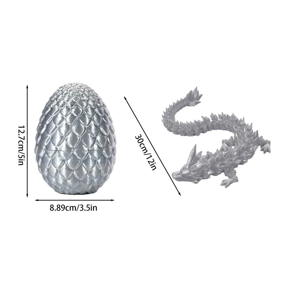 Huevo De Dragón Con Dragón Articulado Impreso En 3D – Figura De 30 Cm De Cristal Con Movimiento Flexible, Ideal Para Decoración De Hogar, Oficina O Coches