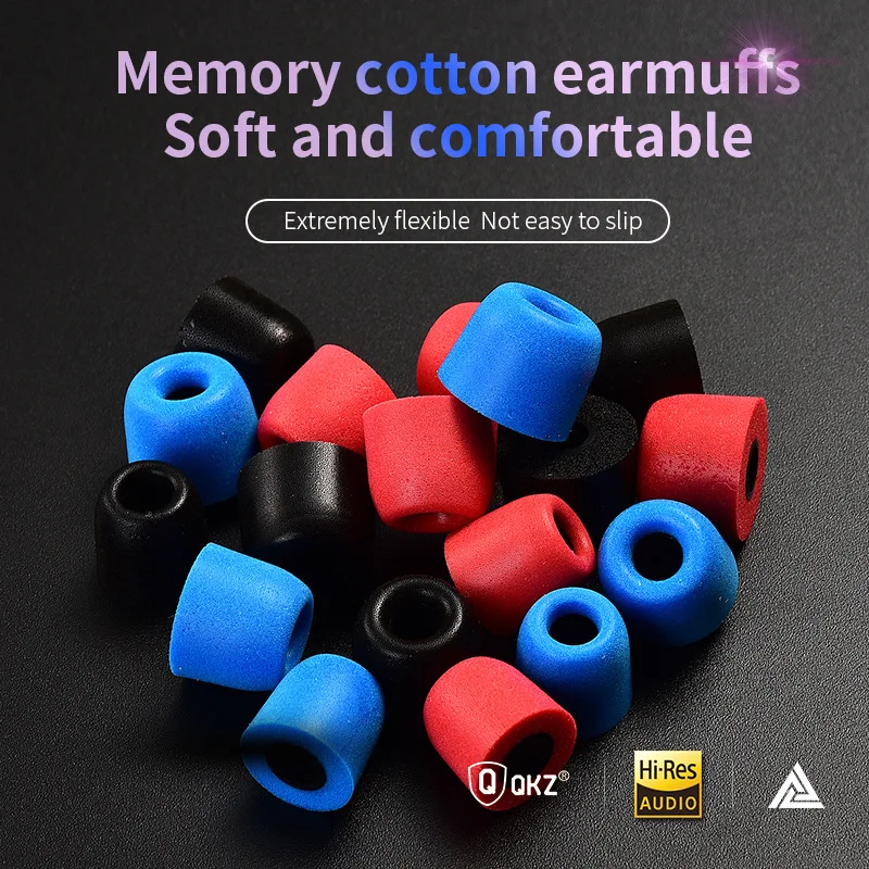 QKZ Headset Ear Cap 2/6PCS Noise Isolating Comfortble Memory Foam In Ear Tips Earbuds for QKZ KZ TRN Earphone Headphones 2
