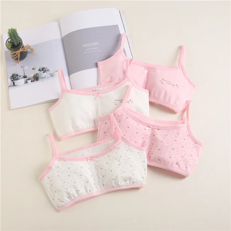 

Girls' Underwear Development Stage Middle School Tank Top, Hanging Strap, Korean Edition Pure Cotton Children's Clothing