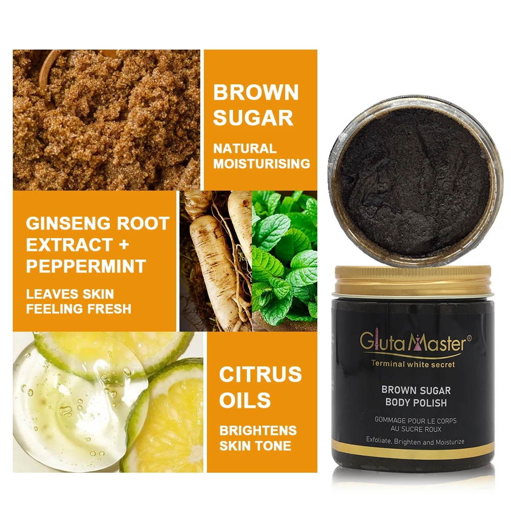 Gluta Master Black Sugar Face Exfoliator Scrub Skin and Pores Cleansing Skin Care Smoothing Moisturising Natural Scrub 5
