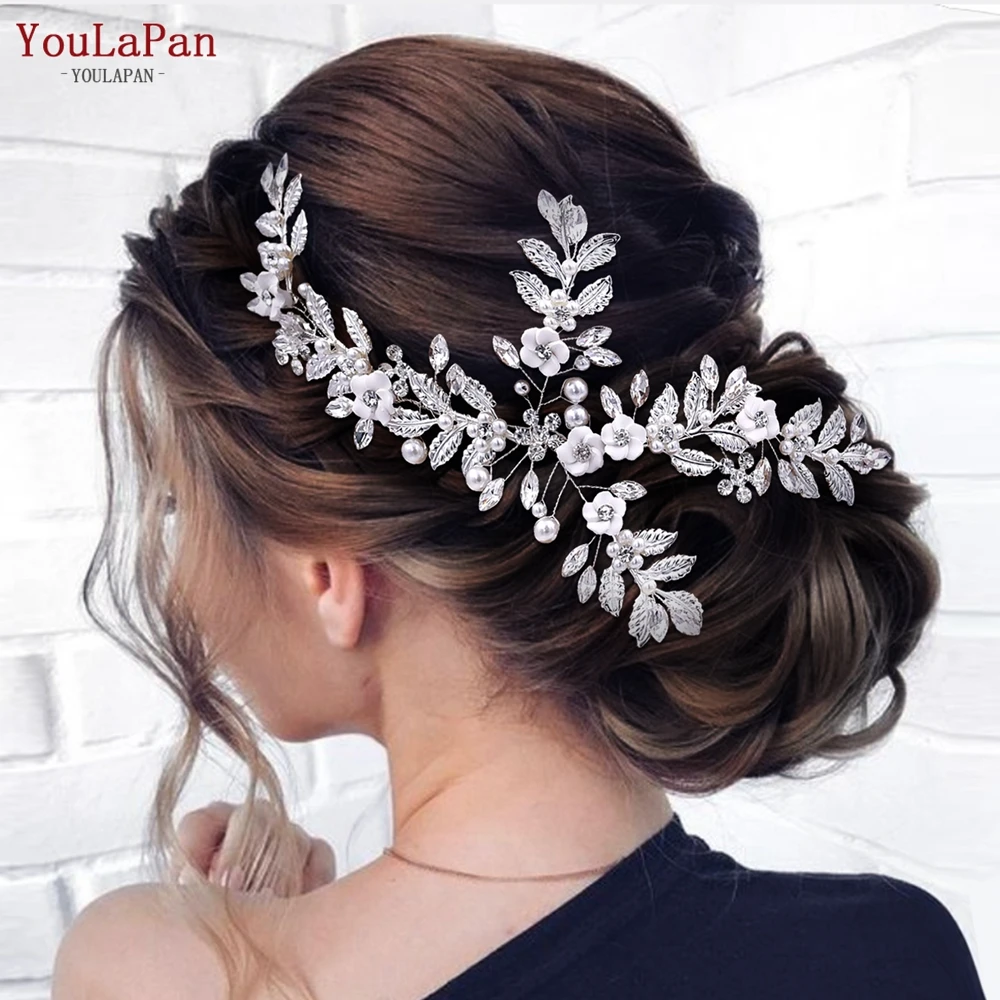 

YouLaPan Bridal Hair Comb Handmade Woman Headdress Flower Hairpin Wedding Hair Accessories Bride Tiara Girls Headwear Gift HP368