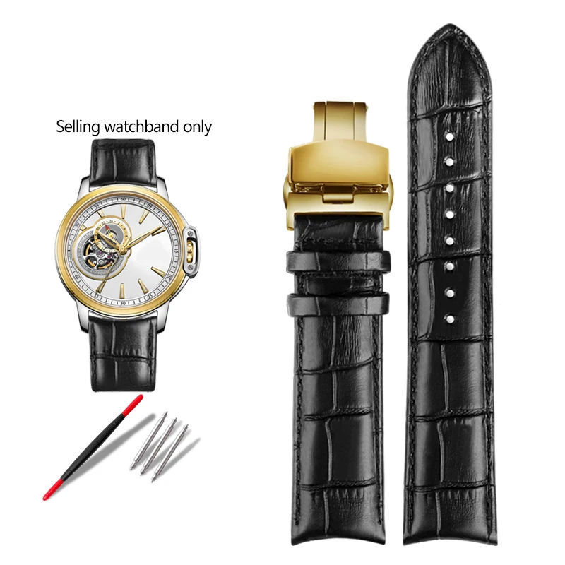 Correa de reloj de cuero genuino con extremo curvo de 20 mm y 21 mm para Tissot Seiko Rossini 5793B04B 9633B04B Pulsera con patrón de lagarto