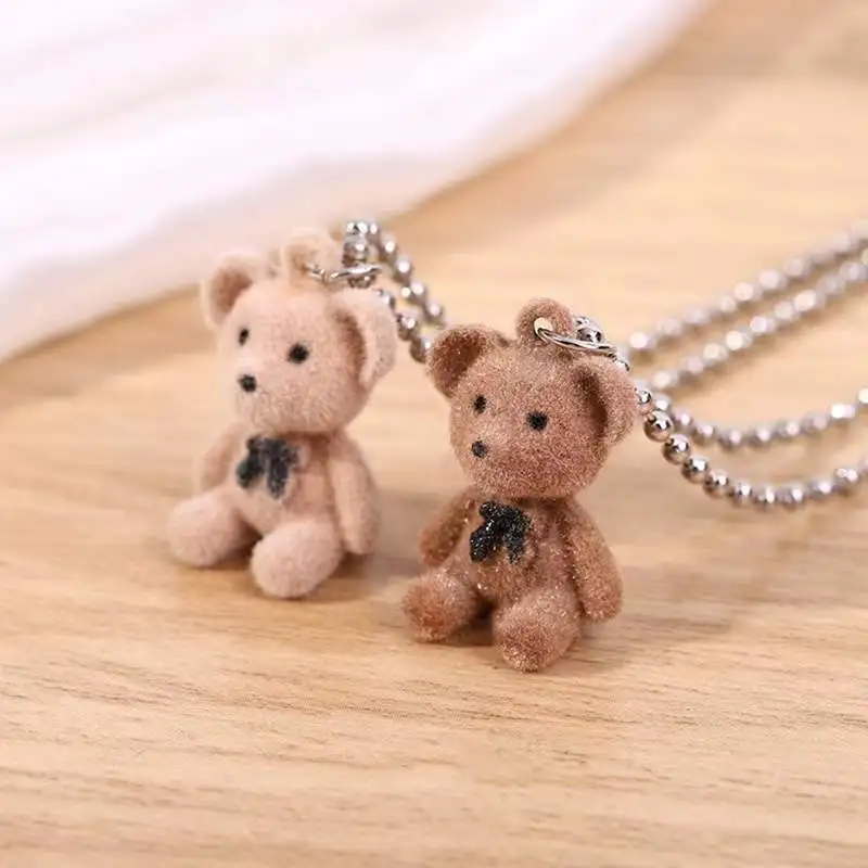 

Personality Trend Teddy Bear Pendant Necklace Simple Plush Cool Handsome Cute Bear Lady Jewelry Commemorative Necklace Gift