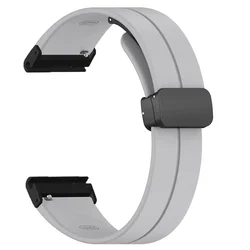 Magnetic Quick Release Silicone Bracelet with Folding Buckle - Fenix 5s - 6s - 7s 20mm (GRAY)