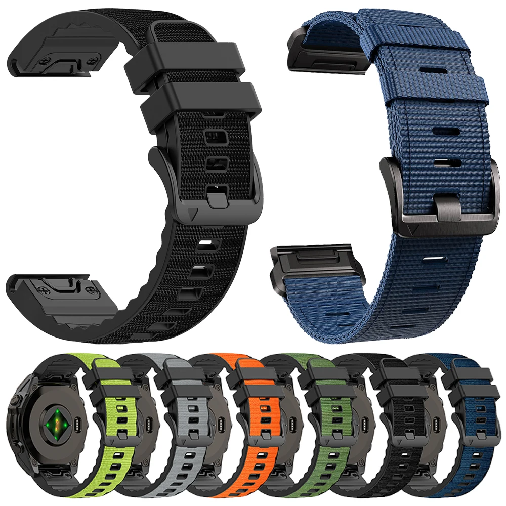 Quickfit 22/26mm Nylon+Silicone Sports Watchband Strap