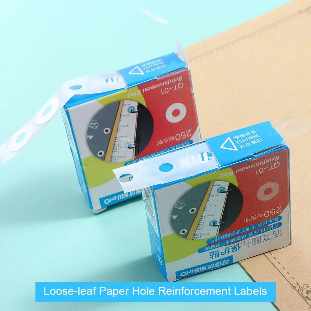 

Loose Leaf Self Adhesive 15mm Student Hole Punch Protector Binding Paper Sticker Hole Reinforcement Labels Round Stickers