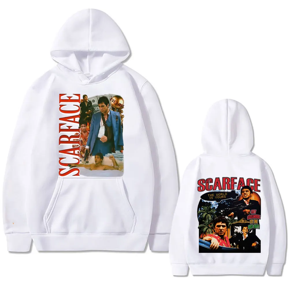Classic Vintage Movie Scarface Al Pacino As Tony Montana Hoodie Men Casual Oversized Sweatshirt Male Hip Hop Punk Rock Hoodies