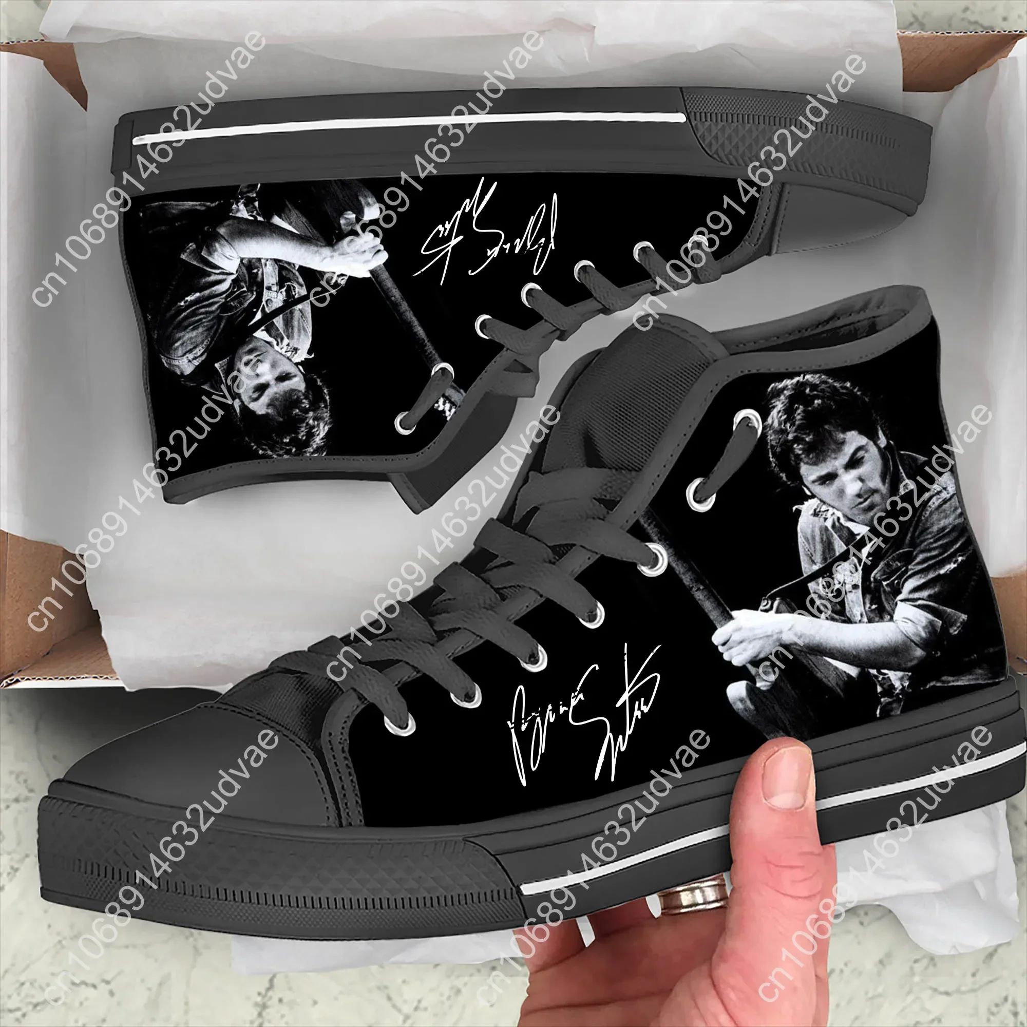 Hot Bruce Springsteen High Top Casual Shoes Mens Womens High Quality Teenager Canvas Shoe 3D Running Custom Lightweight Sneakers