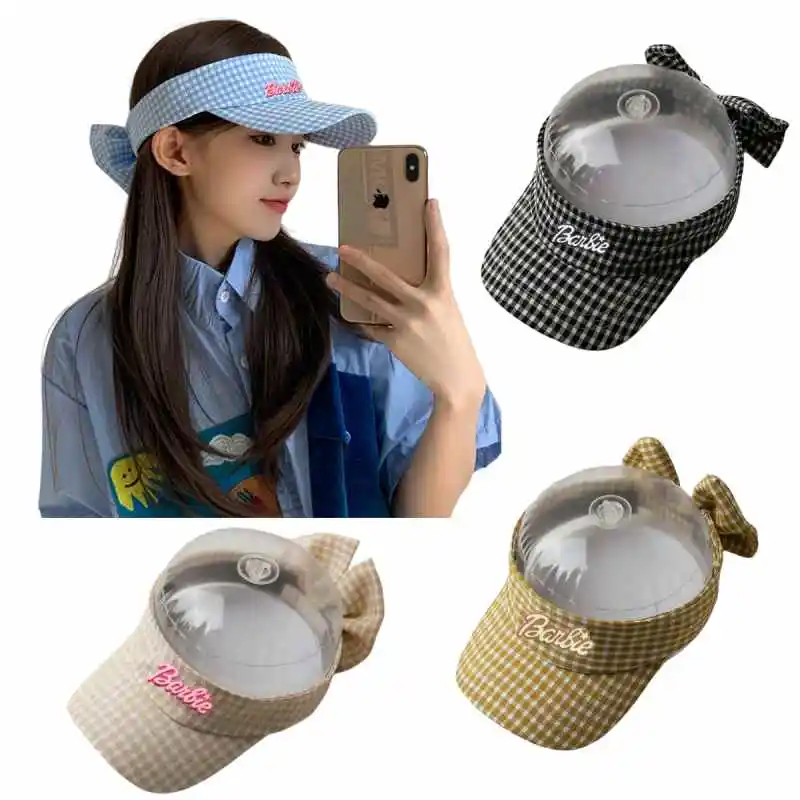 

Anime Barbie Sunhat Cartoon Women's Fashion Outdoor Cycling Sports Peaked Hat Kawaii Breathable Hollow Top Travel Cap Gift