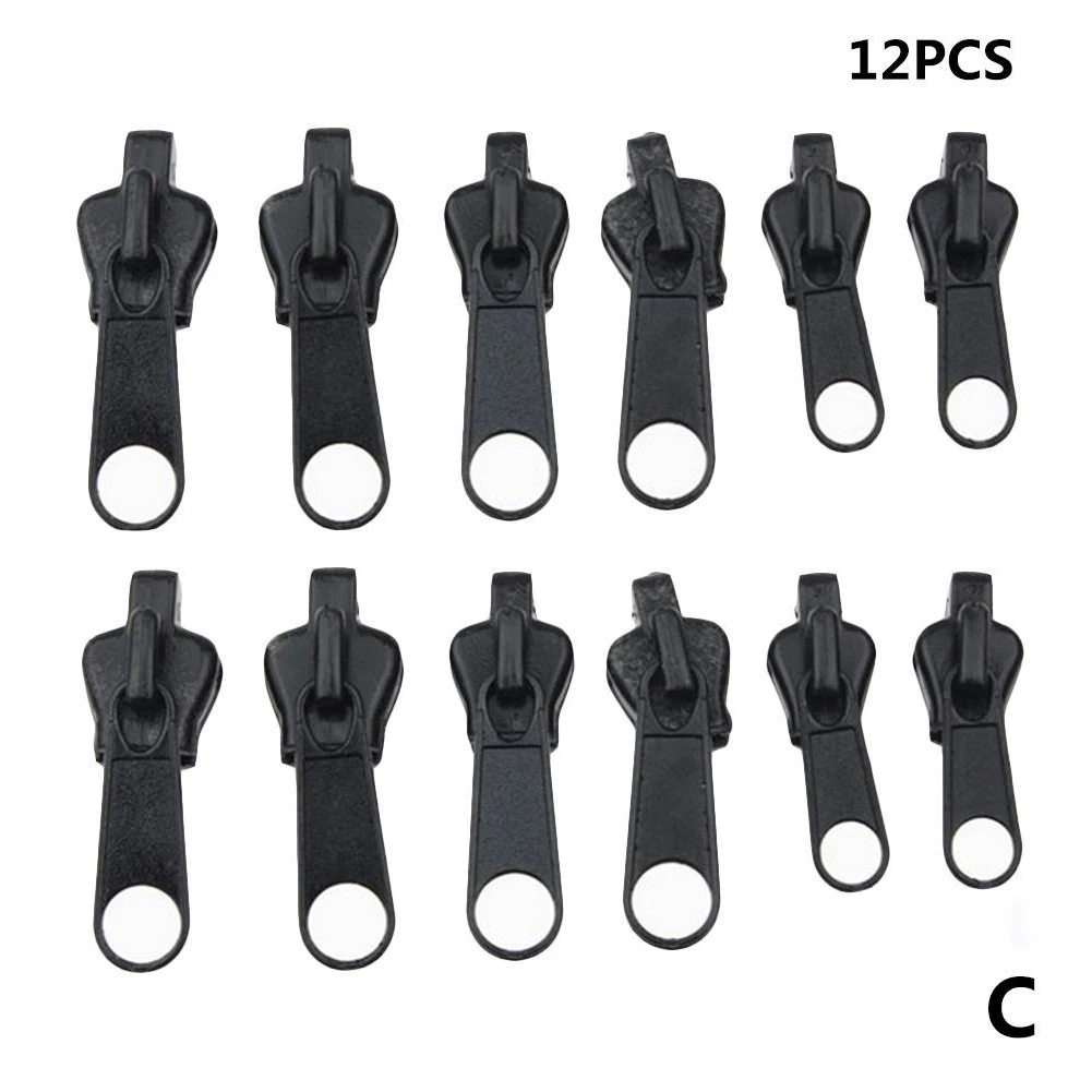범용 즉석 수정 지퍼 수리 키트, 교체 지퍼 슬라이더, 치아 구조, DIY 의류 재봉 의류, 6 개, 12 개