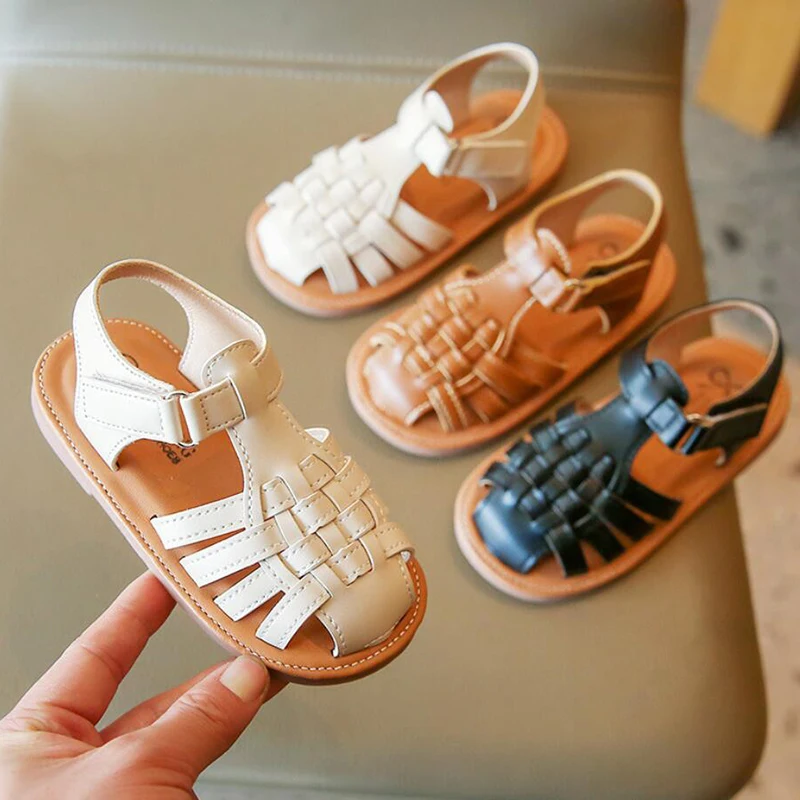 

Summer Child Girls Boys Hollow Sandals For Toddler Baby Kids Gladiator Rome Closed Toe Beach Shoes New 2024 1 2 4 5 6 Years