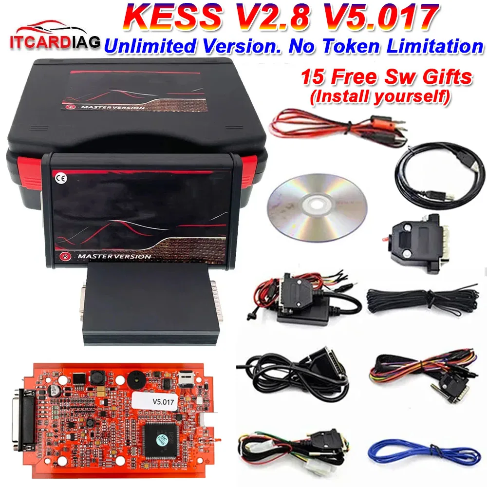 

Kess V2 V5.017 Russian Language Version Online 2.70 EU Red OBD2 Manager Tuning Kit 4 LED BDM Frame 22pcs Adapter ECU Programmer