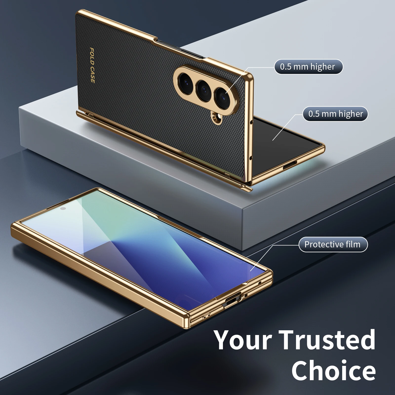 Electroplated Diamond Pattern Leather Protective Film Cover