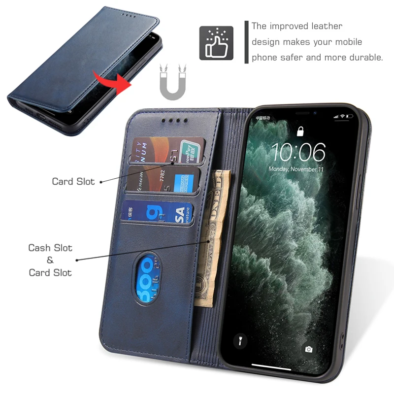 Luxury Flip Wallet UP Leather Case For iPhone 13 12 Mini 11 Pro XR XS Max X 6 6S 7 8 Plus Card Slots Phone Shell Bag Back Cover iphone 12 pro max silicone case