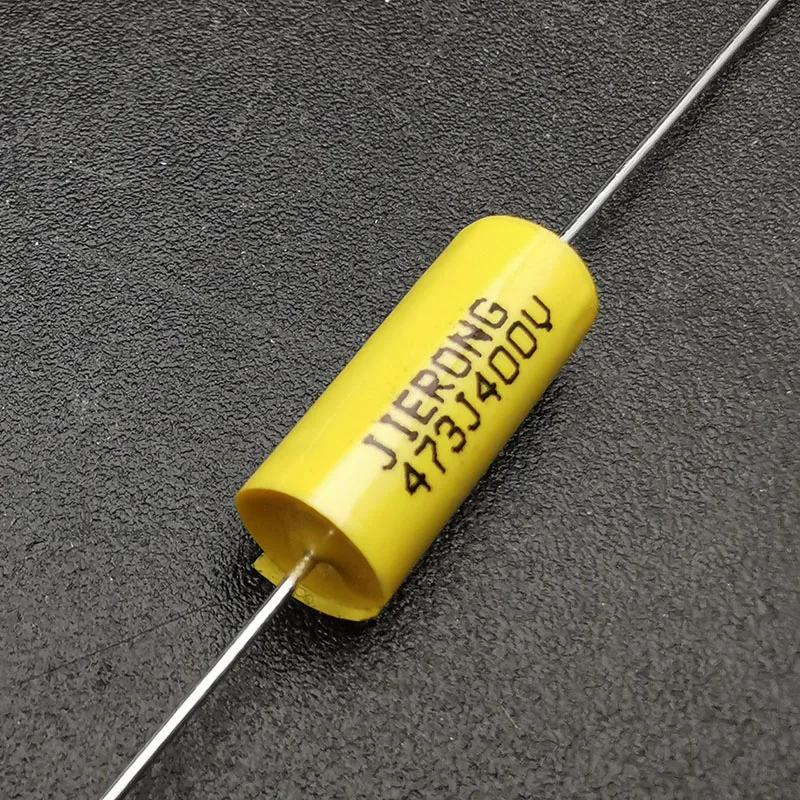 20Pcs Axial Capacity Polyester Capacitor 223J400V/473J400V 0.022uf/0.047uf Brass Leg Electric Guitar Tone Capacitor Yellow