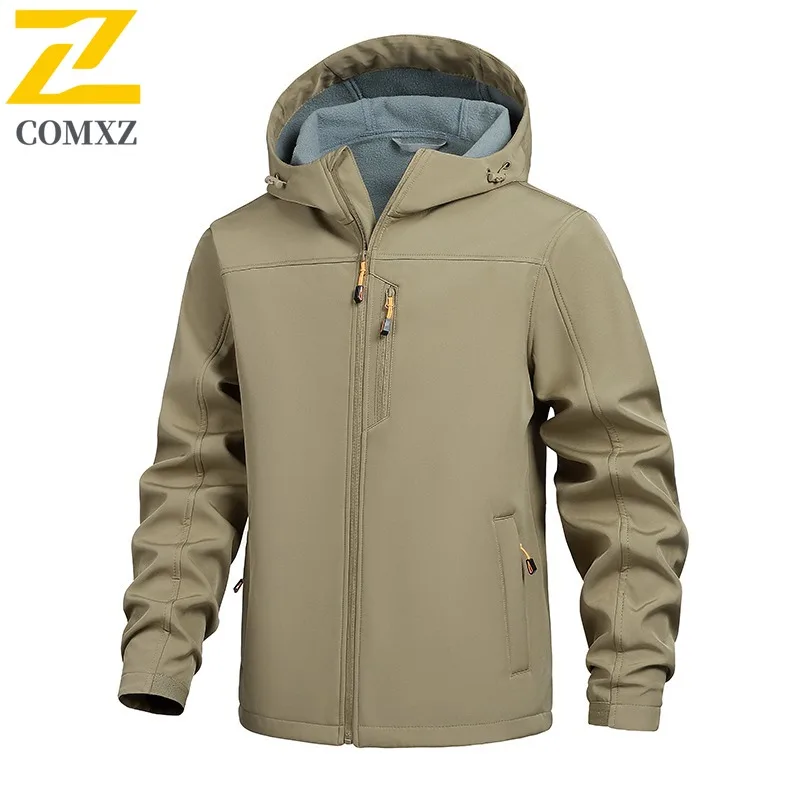 COMXZ Men Travel Jacket Cozy Outdoor Design Cold Resistant Coat High End Hooded Hiking Windproof Warmth Winter New Clothing