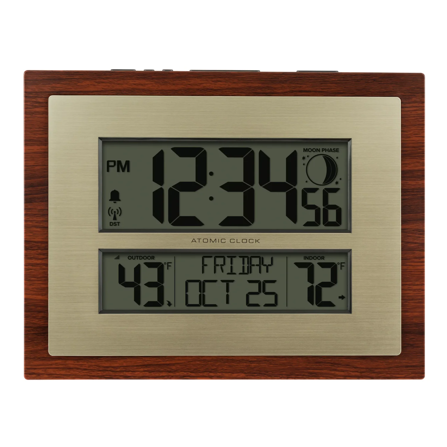 

Silver Atomic Wall/Table Cloc、Wall Clock with Moon Phase & Calendar