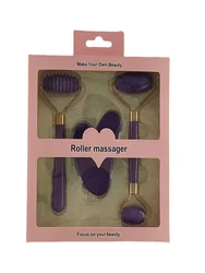 Premium Resin Facial Massage Roller Set for Face, Body, Neck, and Eyes with Anti - Wrinkle Benefits (Pink)