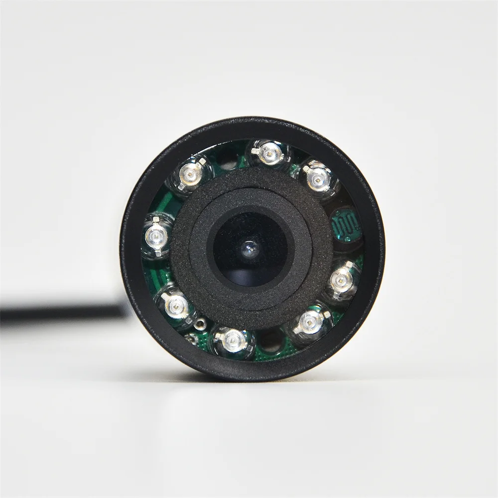 Side view of mini POE IP camera mounted on wall