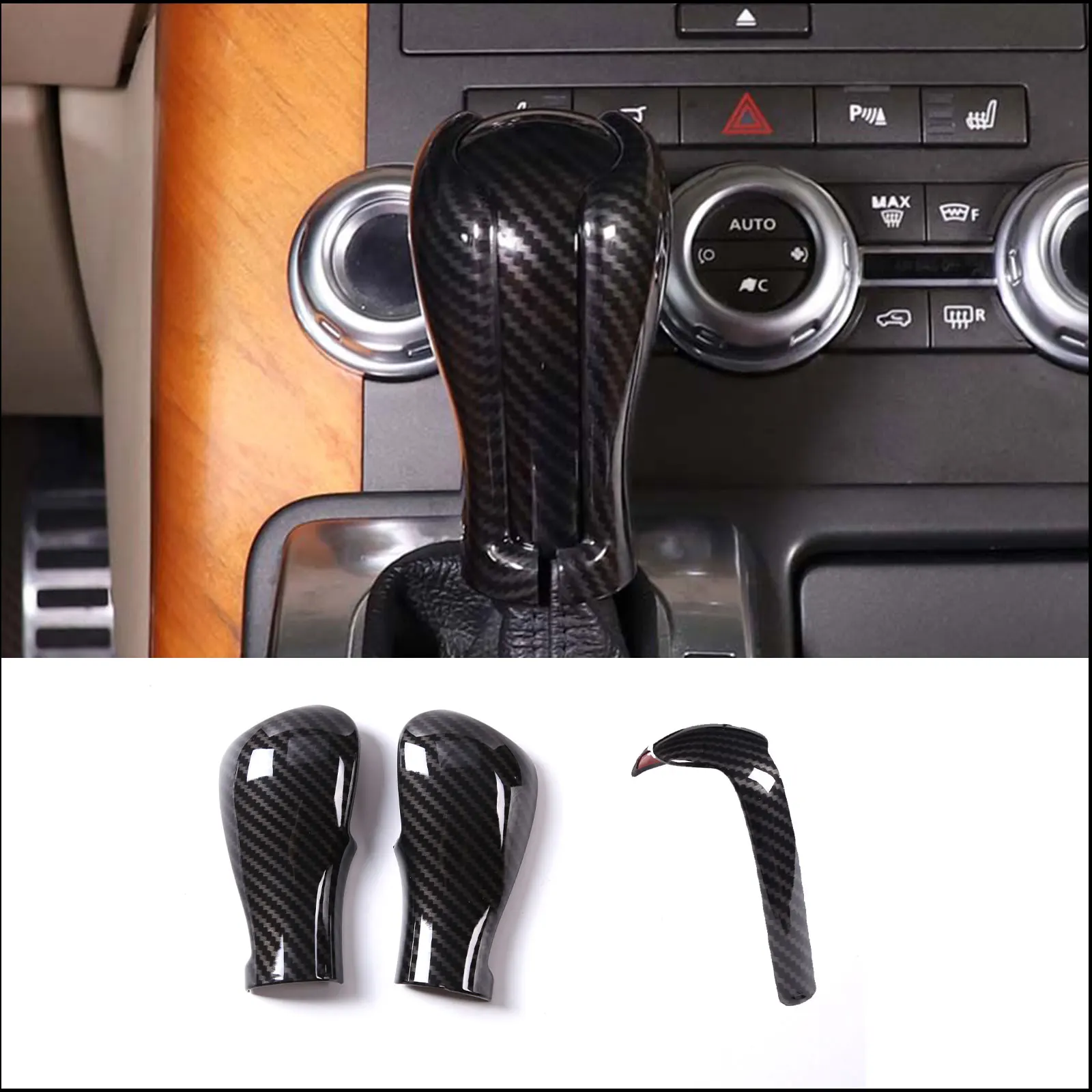 

Carbon Fiber Texture Car Gear Shift Head Cover Trim Car Accessories For Land Rover Range Rover Vogue L322 Sport L320 RR Sport