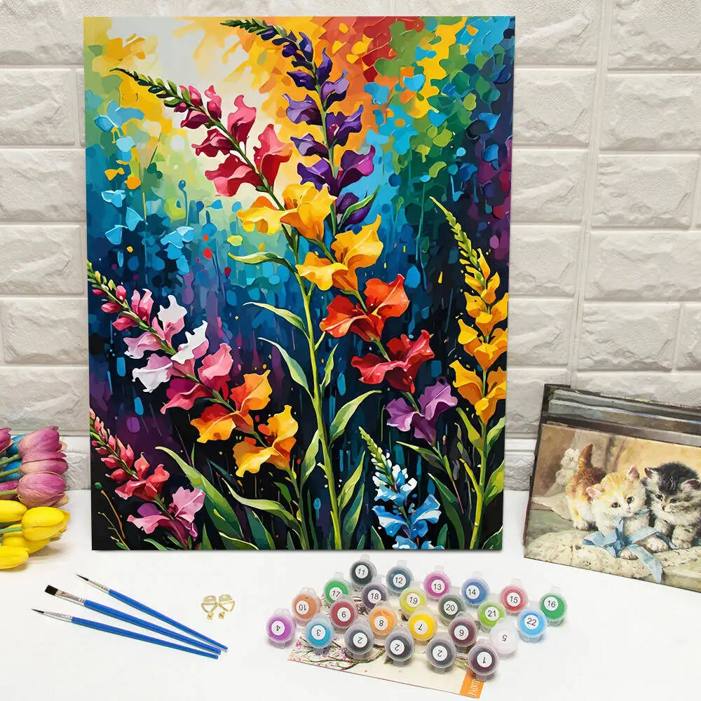 Digital Oil Painting Flower DIY Paint By Numbers Handpainted Painting ...