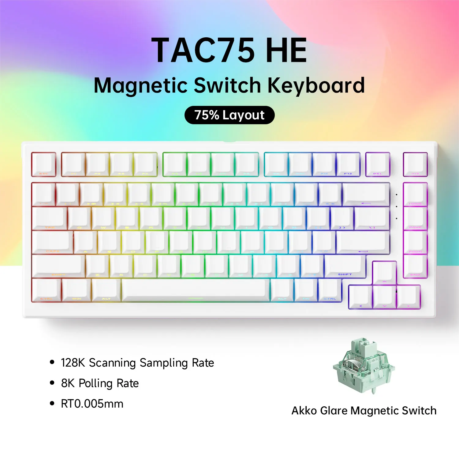 Akko TAC75 HE Magnetic Keyboard 75% Magnetic Switch Rapid Trigger