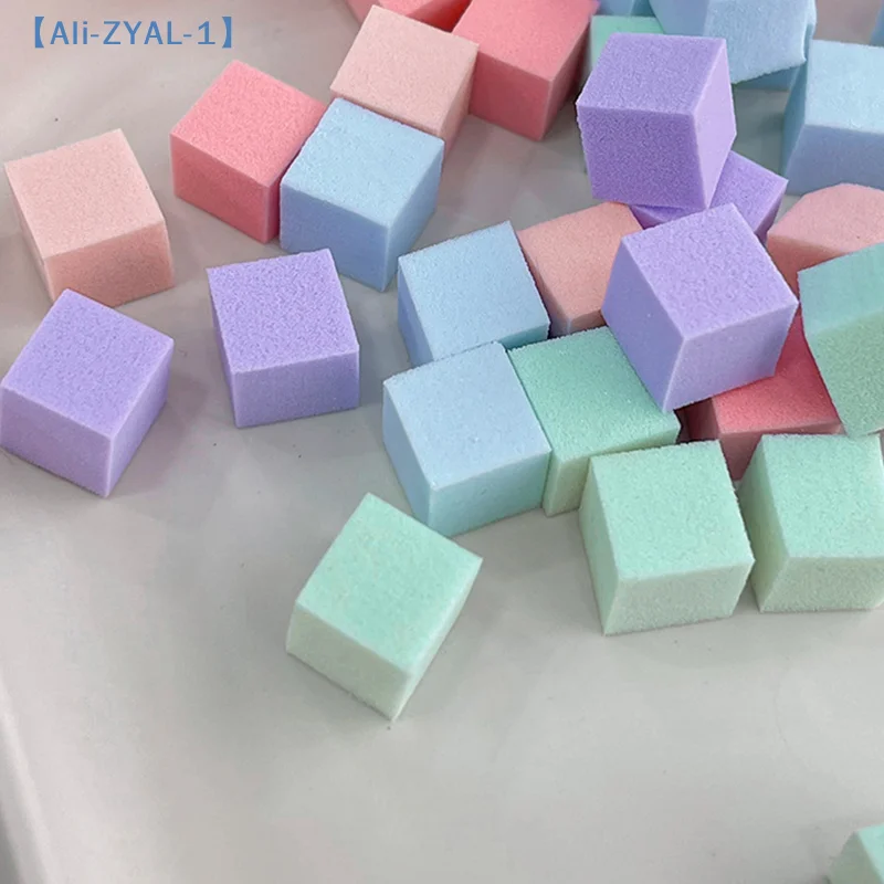 【ZYAL-1】50/100Pcs 스퀘어 네일 아트 스펀지 세트 그라디언트 네일 브러쉬 젤 폴리쉬 디자인 네일 스펀지 그랩 펜 매니큐어 용품